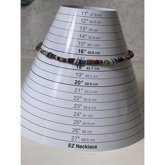 Beaded Multi-Color Necklace With Wood Spring Ring Clasp - Picture 2 of 4